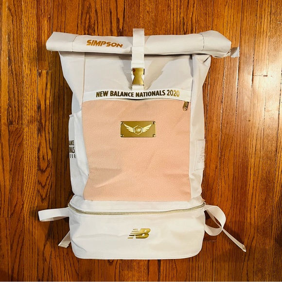 New Balance 2020 Nationals Indoor Athlete Backpack Rare Pink White Gold - Picture 2 of 10
